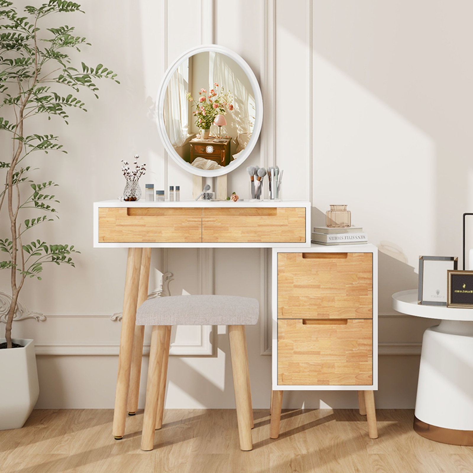 【journal standard】 LILLE VANITY DESK 鏡台 George Oliver Vanity Desk With 3 Adjustable Lighting Modes Mirror
